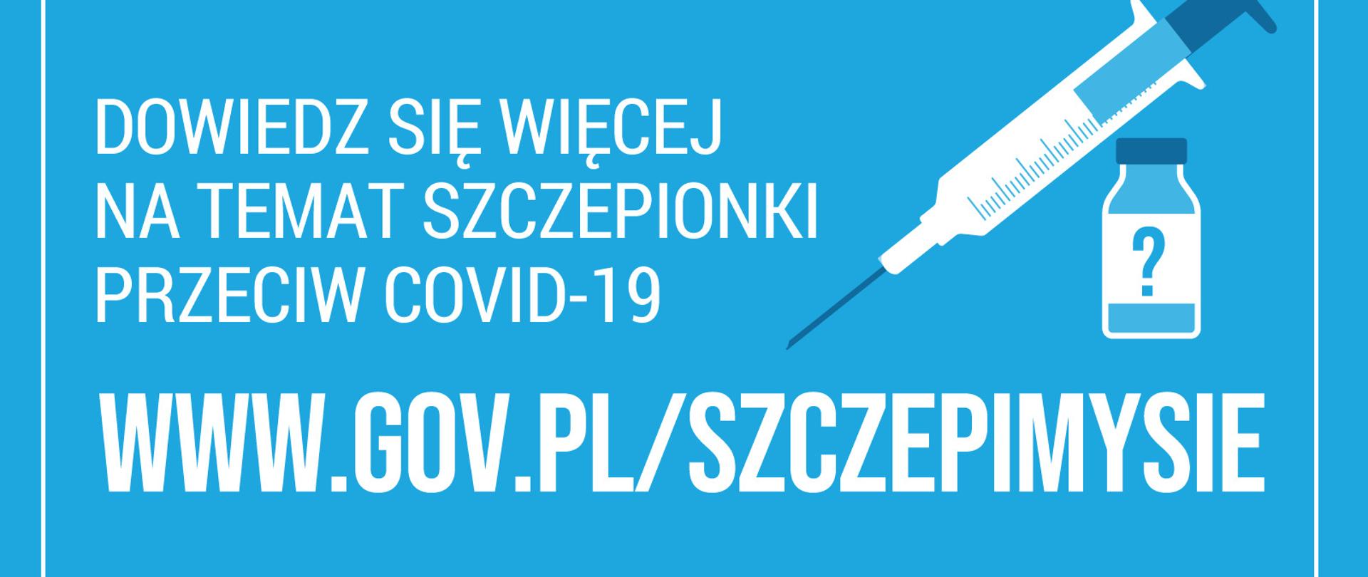 baner informacyjny o szczepieniach przeciwko COVID-19