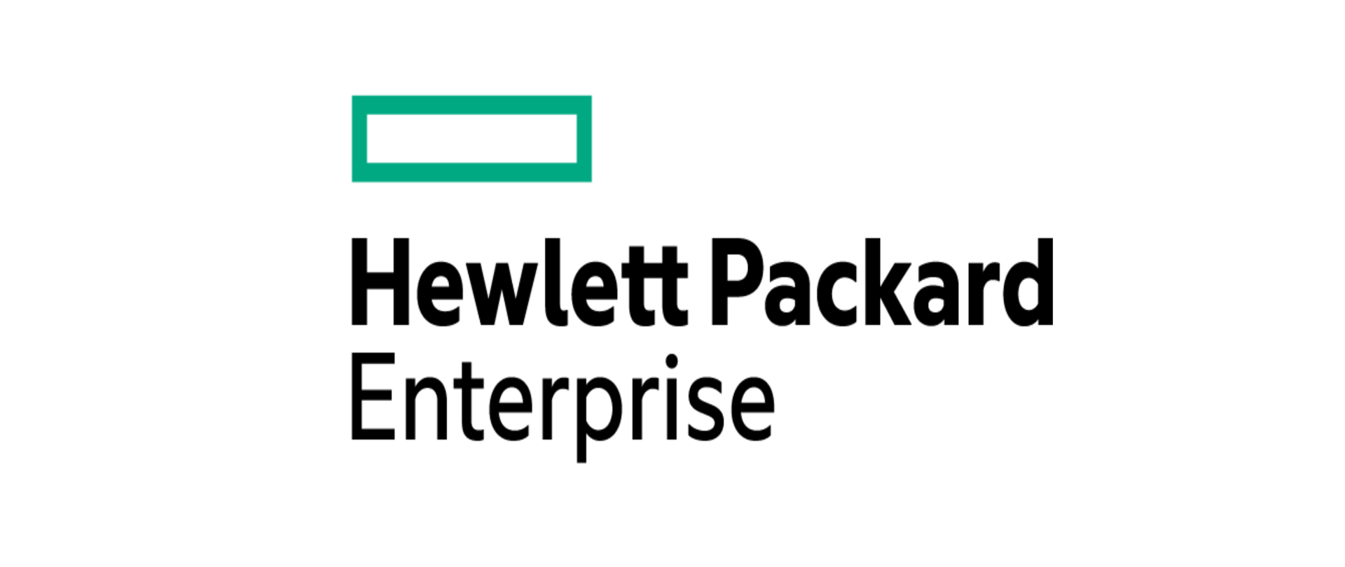 Logo firmy HPE czarny napis na białym tle Hewlett Packard Enterprise