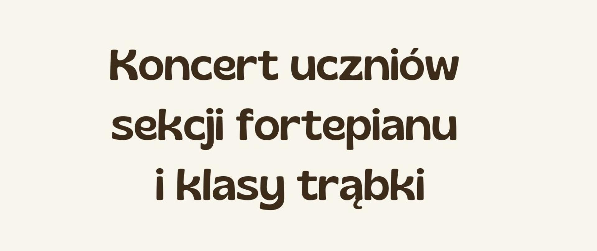 koncert uczniów sekcji fortepianu i klasy trąbki