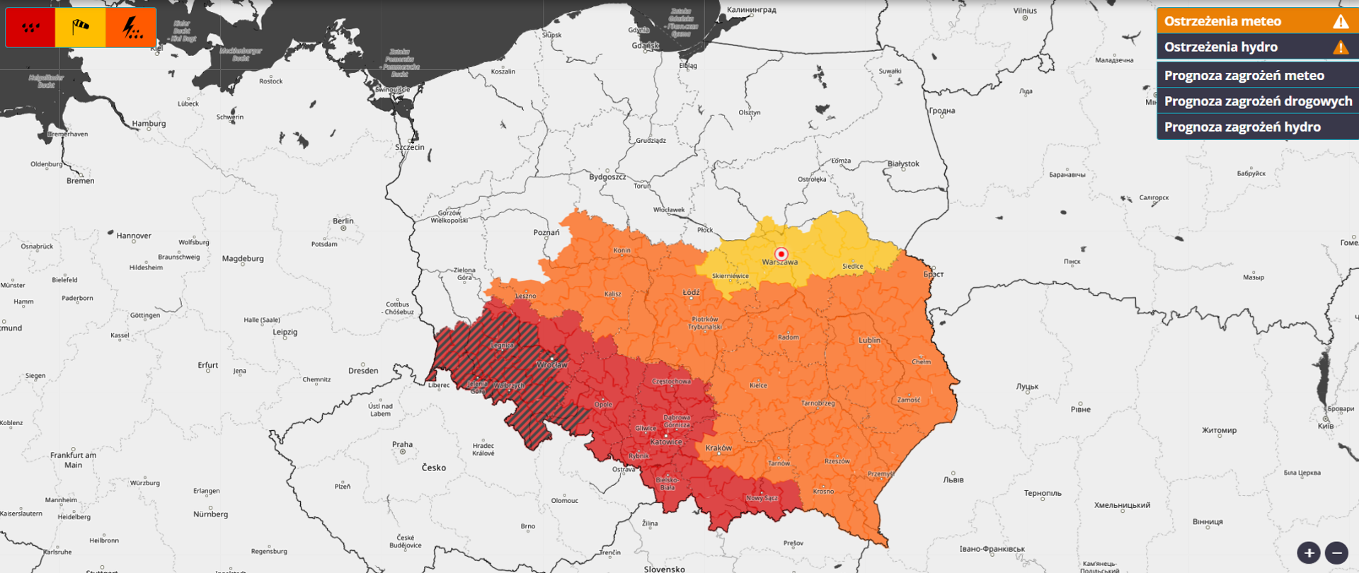 Alert II stopnia dla województwa świętokrzyskiego 