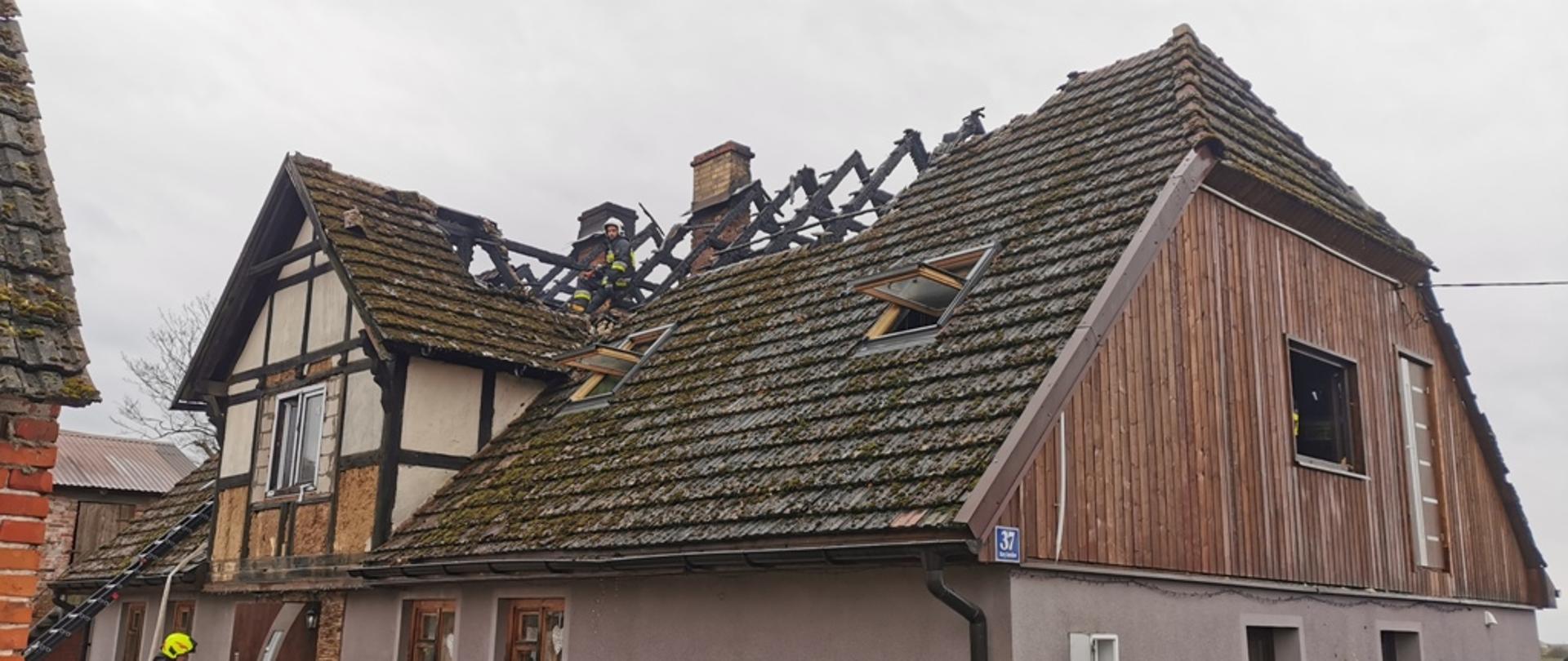 Pożar domu jednorodzinnego w Starym Jarosławiu