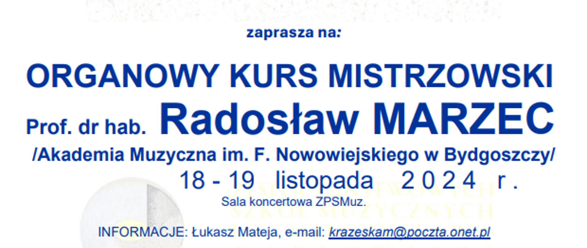 organowy kurs mistrzowski