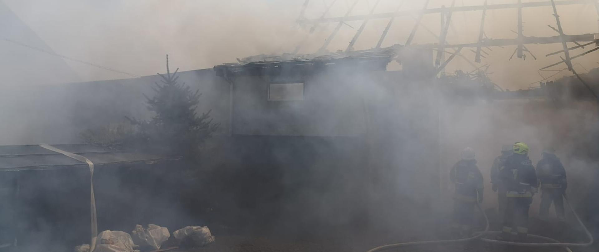 Pożar zabudowań gospodarczych w miejscowości Łany