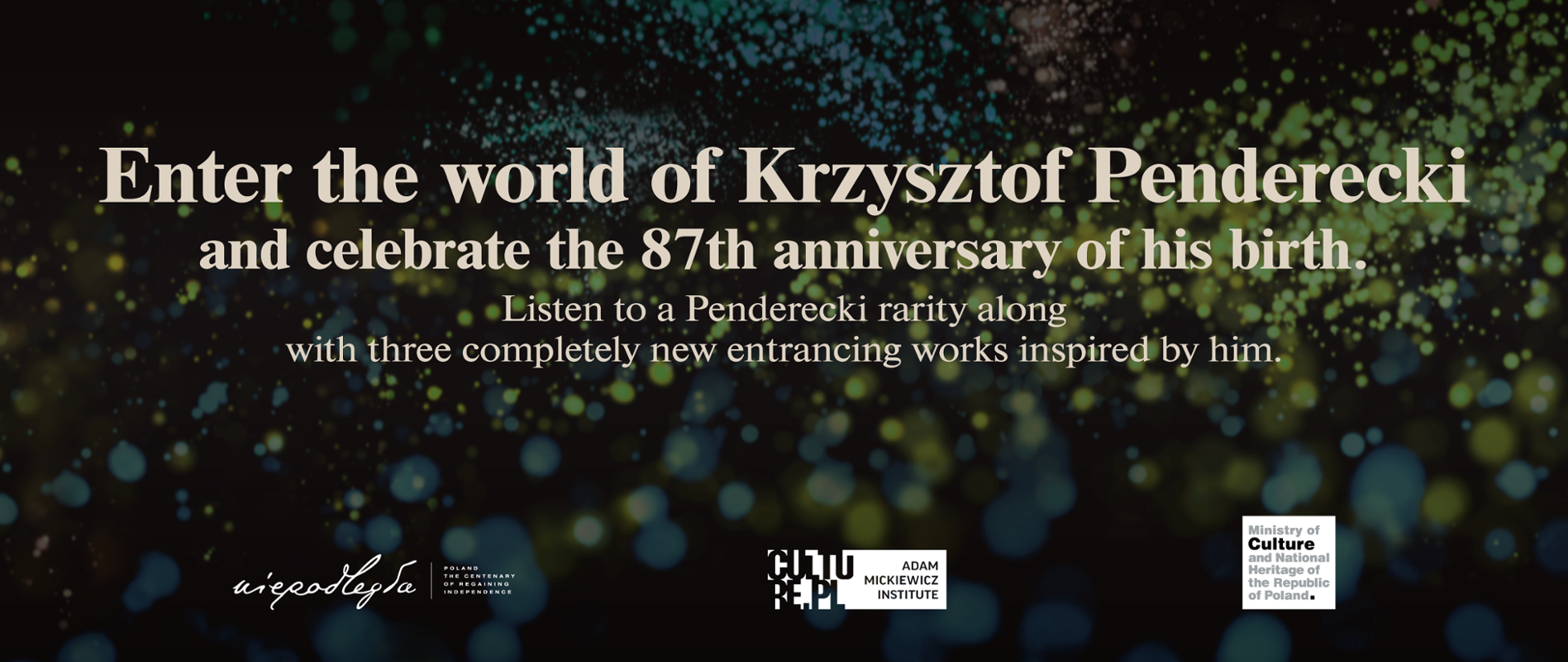 The Adam Mickiewicz Institute is releasing a vinyl record dedicated to Krzysztof Penderecki