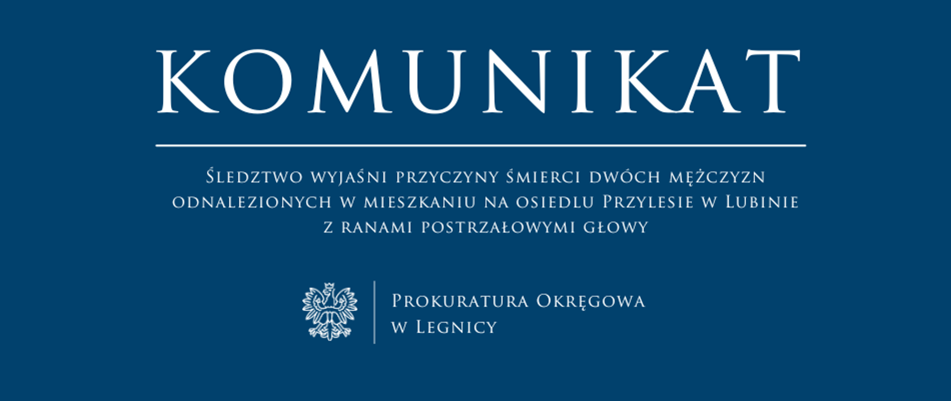 Śledztwo wyjaśni przyczyny śmierci dwóch mężczyzn odnalezionych w mieszkaniu na osiedlu Przylesie w Lubinie z ranami postrzałowymi głowy