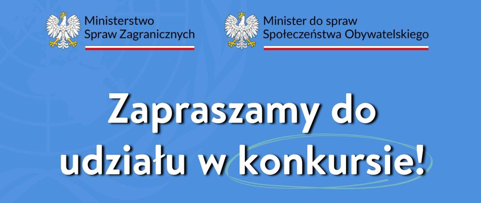 Grafika zachęcająca do udziału w konkursie na Młodzieżowego Delegata RP podczas 80. sesji Zgromadzenia Ogólnego ONZ 