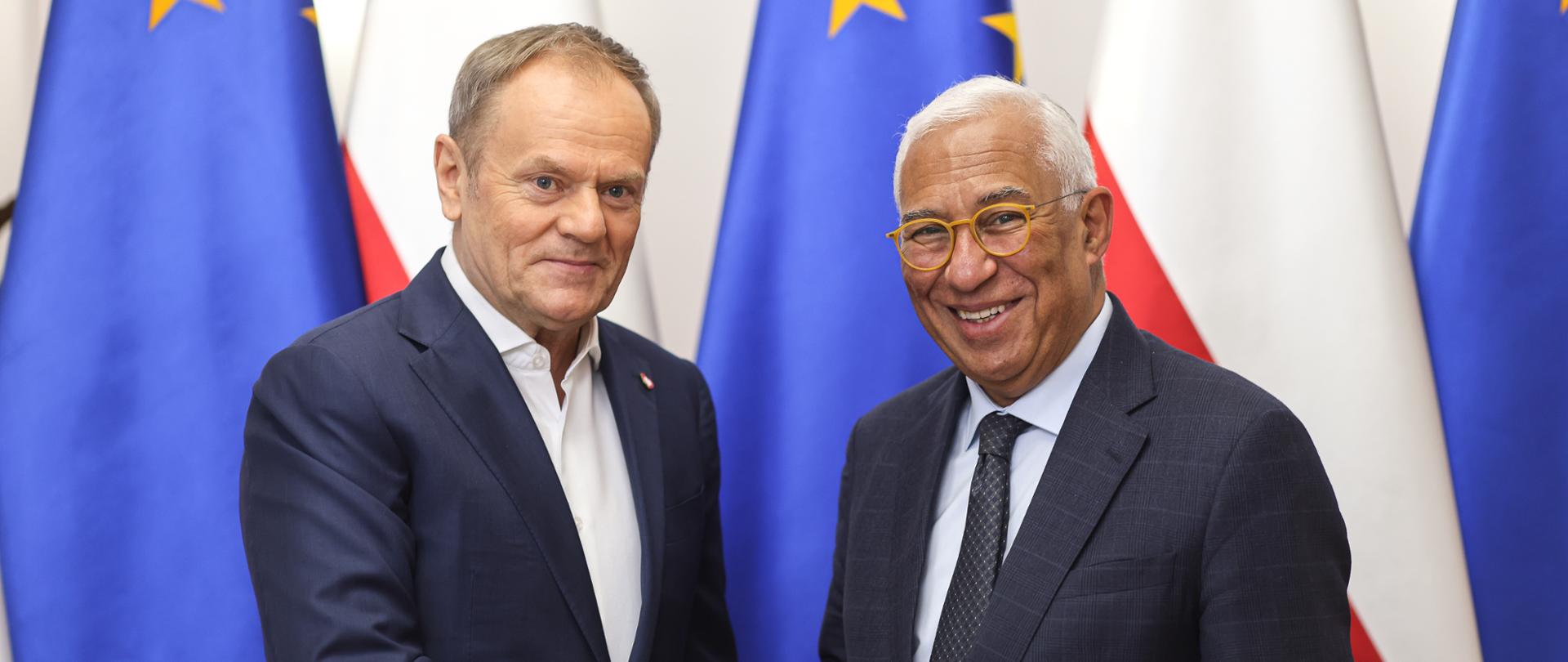 Premier Donald Tusk i Przewodniczący Rady Europejskiej António Costa