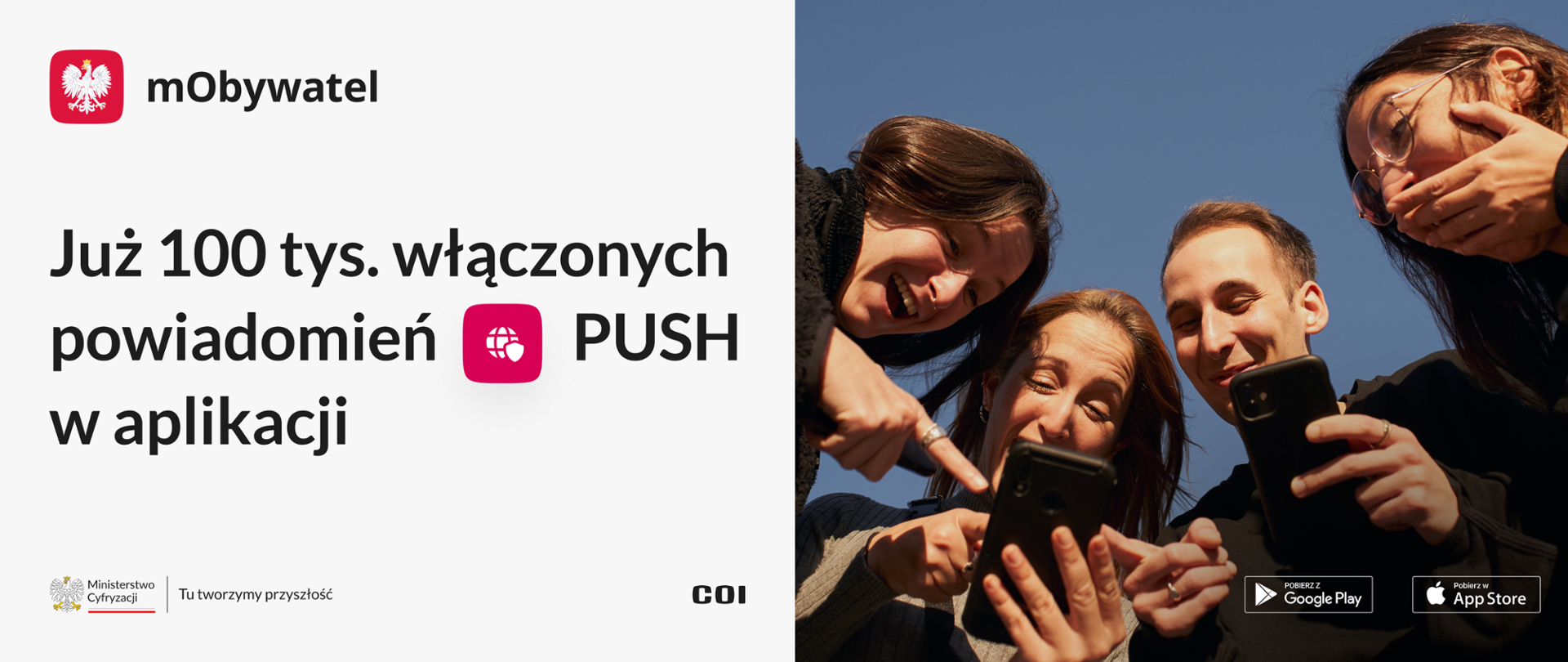 100 tys. włączonych powiadomień PUSH