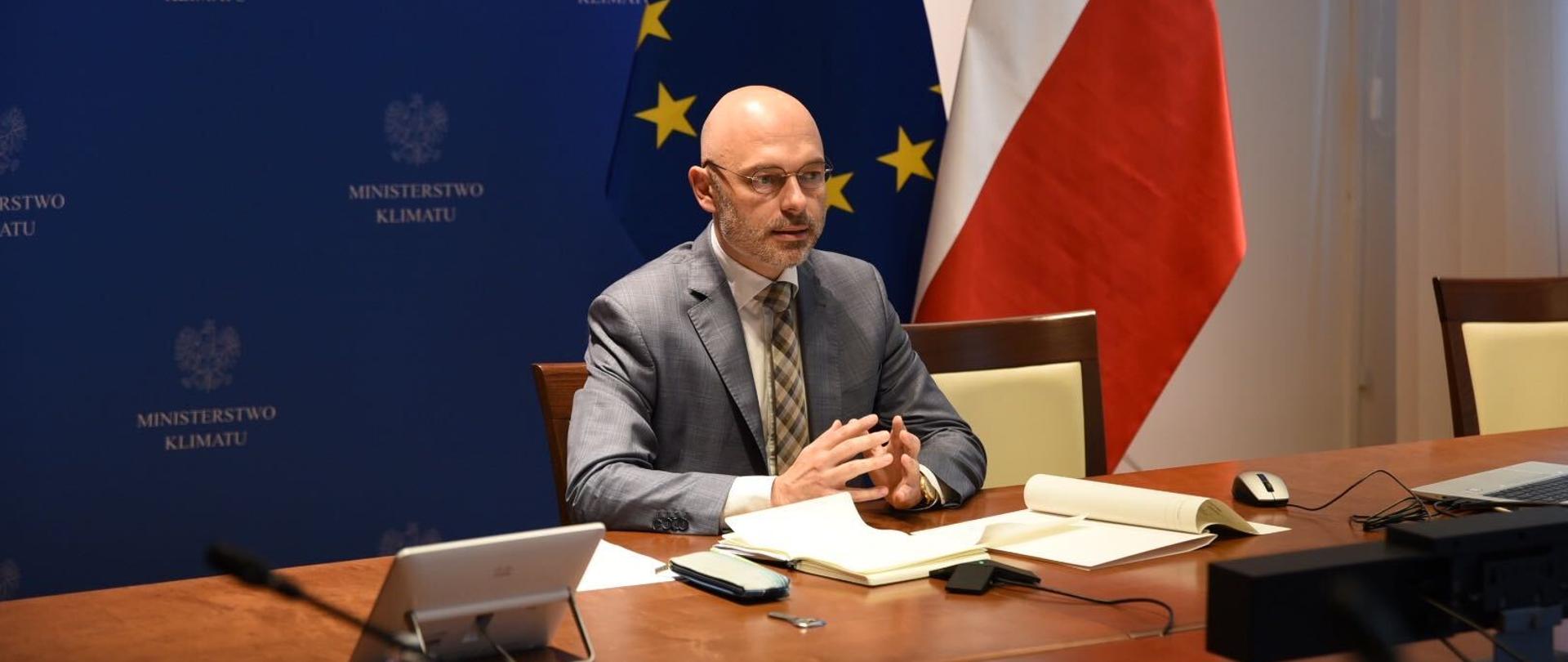 Minister klimatu Michał Kurtyka na spotkaniu „Grupy Przyjaciół Klimatu”