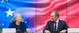 Premier Donald Tusk z Sekretarz Generalną Rady Unii Europejskiej Thérèse Blanchet 