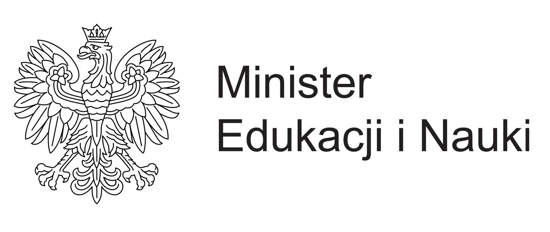 Logo - polski orzeł i napis Minister Edukacji i Nauki