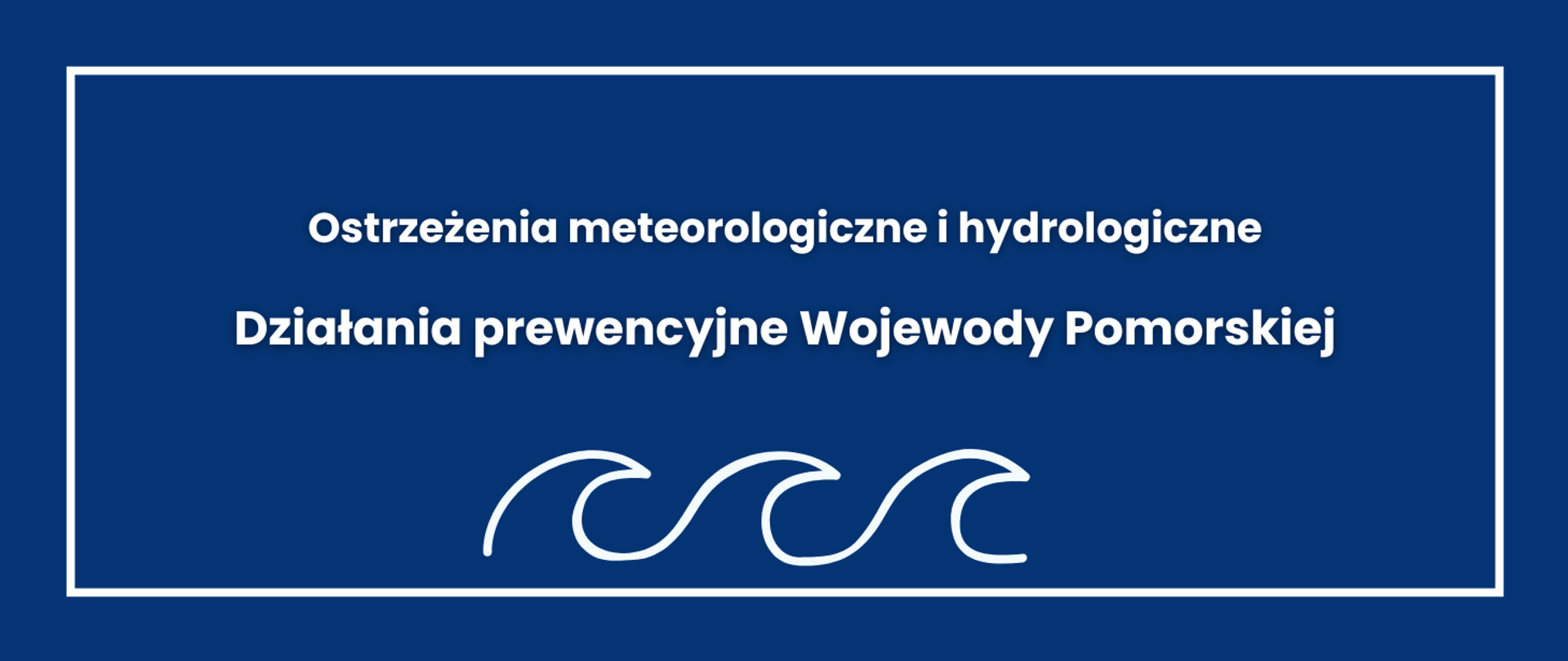 grafika dotycząca ostrzeżeń metrologicznych i hydrologicznych. Białe napisy na niebieskich tle