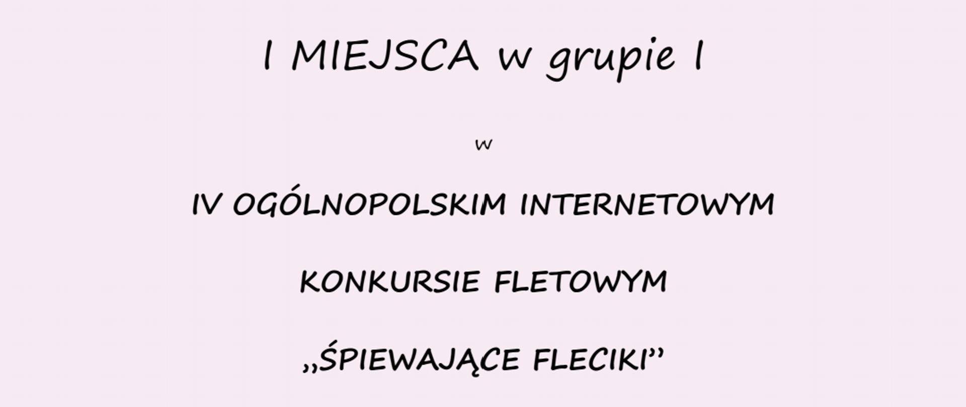 Zdjęcie dyplomu z różowym tłem, w dolnej części po lewej stronie znajduje się grafika bukietu kwiatów, po prawej stronie znajdują się dwa flety; Na dyplomie zamieszczony napis "Stowarzyszenie Flecistów Polskich, dyplom za zajęcie I miejsca w grupie I w IV Ogólnopolskim Internetowym Konkursie Fletowym "Śpiewające Fleciki" otrzymuje Sara Kubica", poniżej podpisy Jury, na dole strony napis "Wrocław 14-15 stycznia 2023 r."