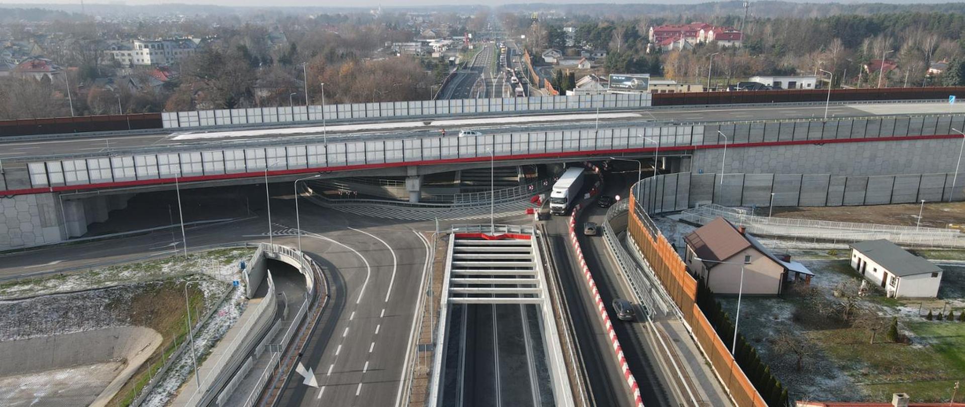 Węzeł drogowy z lotu ptaka.