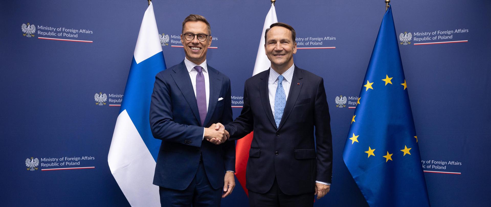 Minister Radosław Sikorski with the President of Finland Alexander Stubb