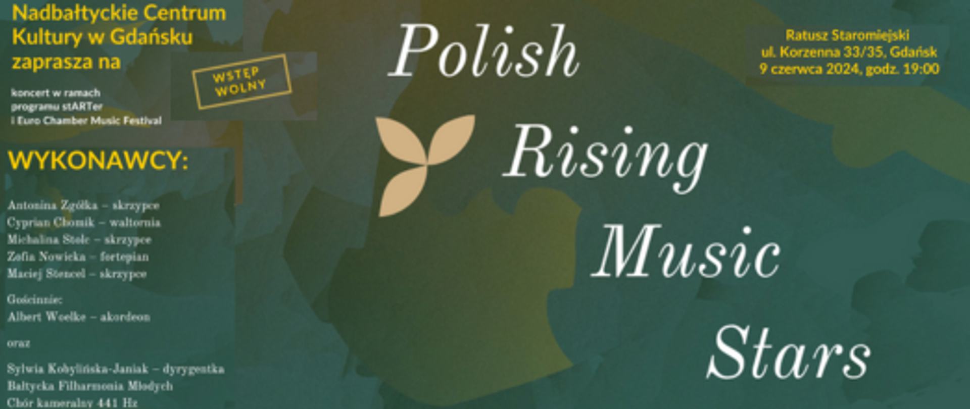 plakat informacyjny o imprezie Polish Rising Music Stars