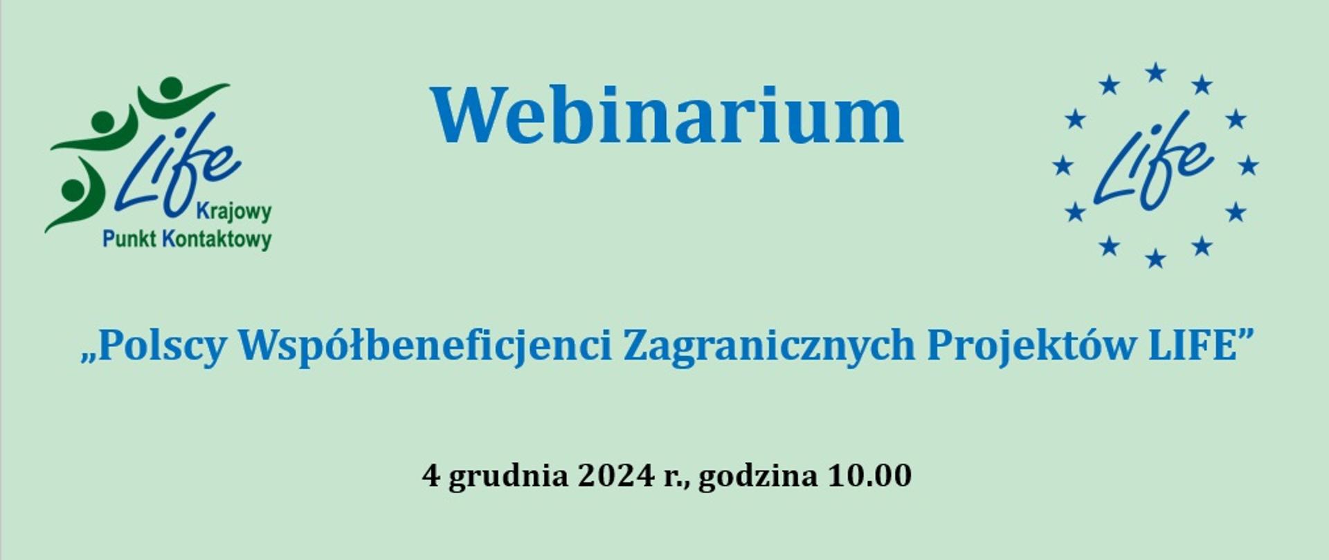 Grafika informacyjna Webinarium KPK LIFE