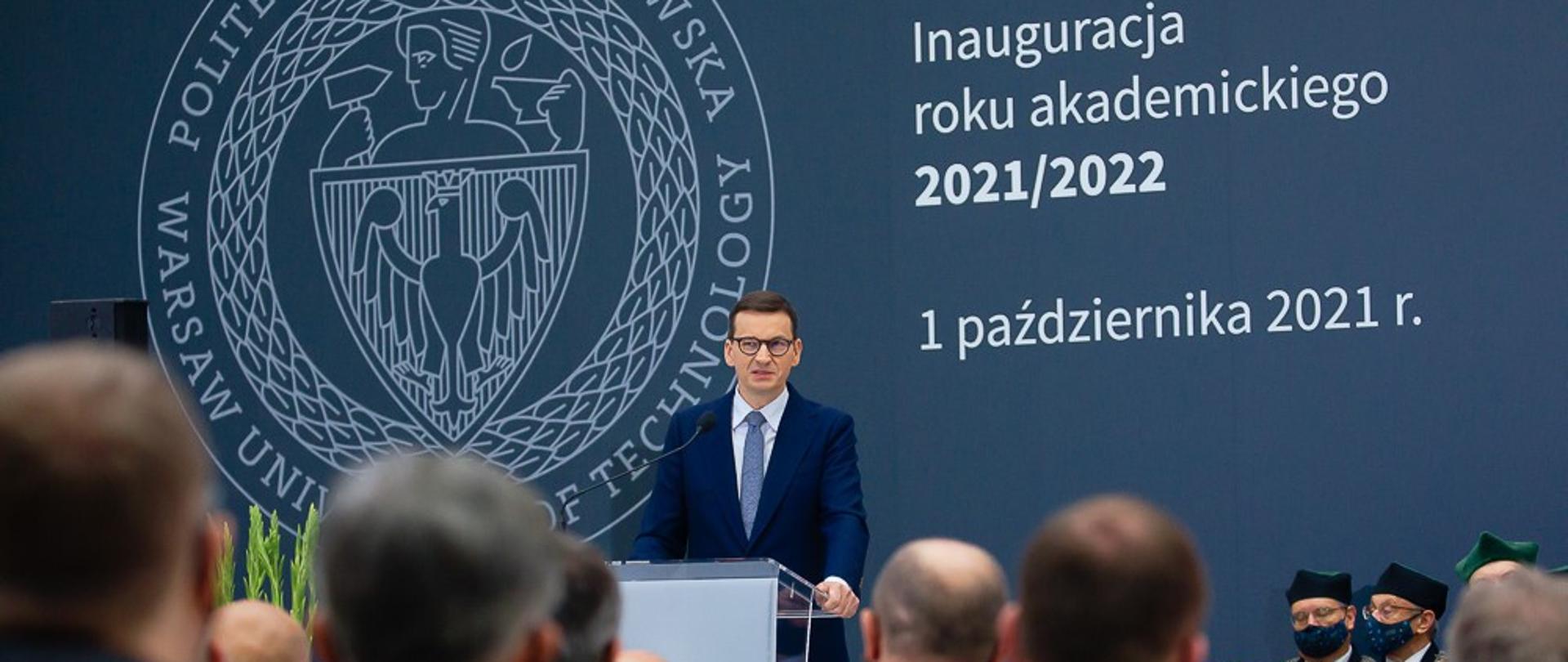  Prime Minister Mateusz Morawiecki participated in the opening ceremony of the academic year at the Warsaw Univeristy of Technology. 