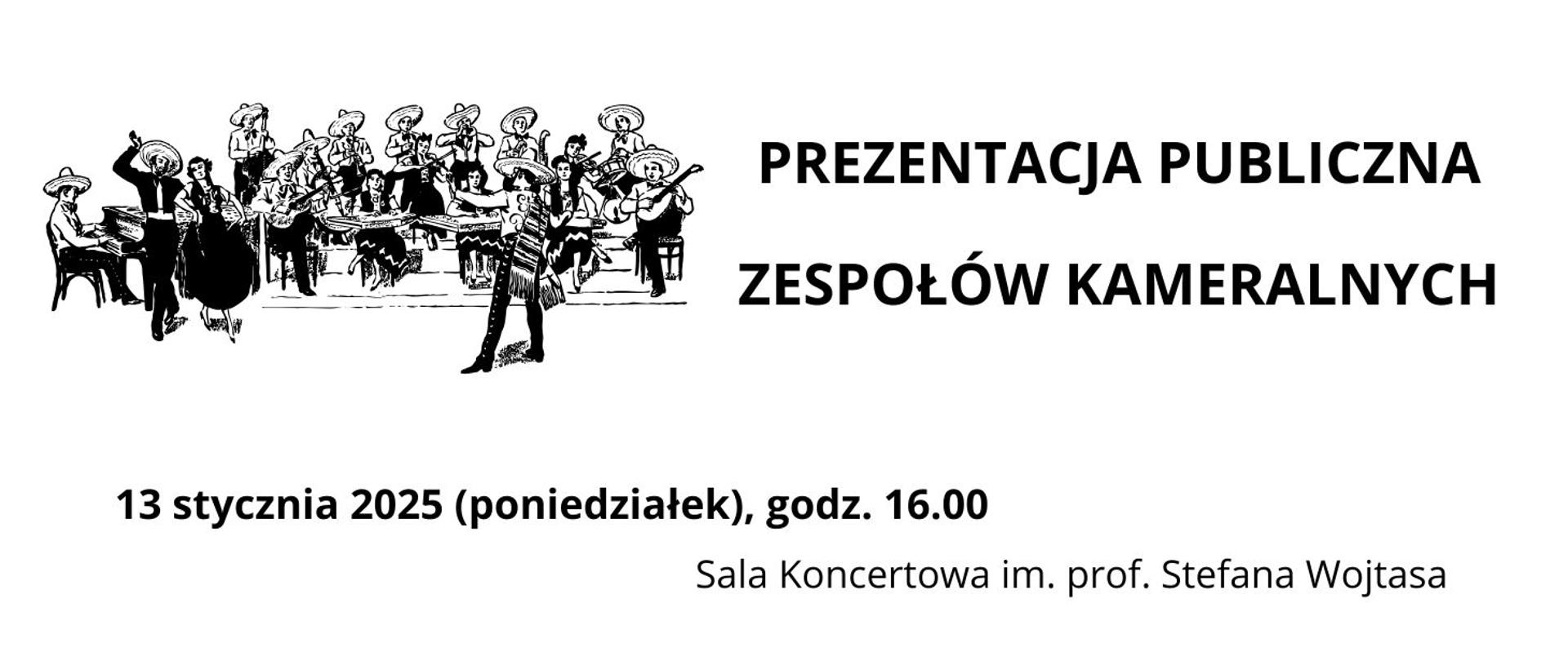 Prezentacja zespołów kameralnych 13.01.2025 godz.16.00 grafika zespół w kapeluszach