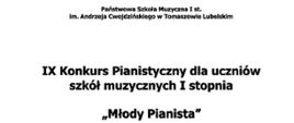 plakat na białym tle z napisami na samej górze nazwą szkoły, poniżej tytuł konkursu