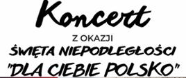 Plakat dotyczący Koncertu "Dla Ciebie Polsko" odbywającego się w dniu 14.11.2024 o godz. 17.00.