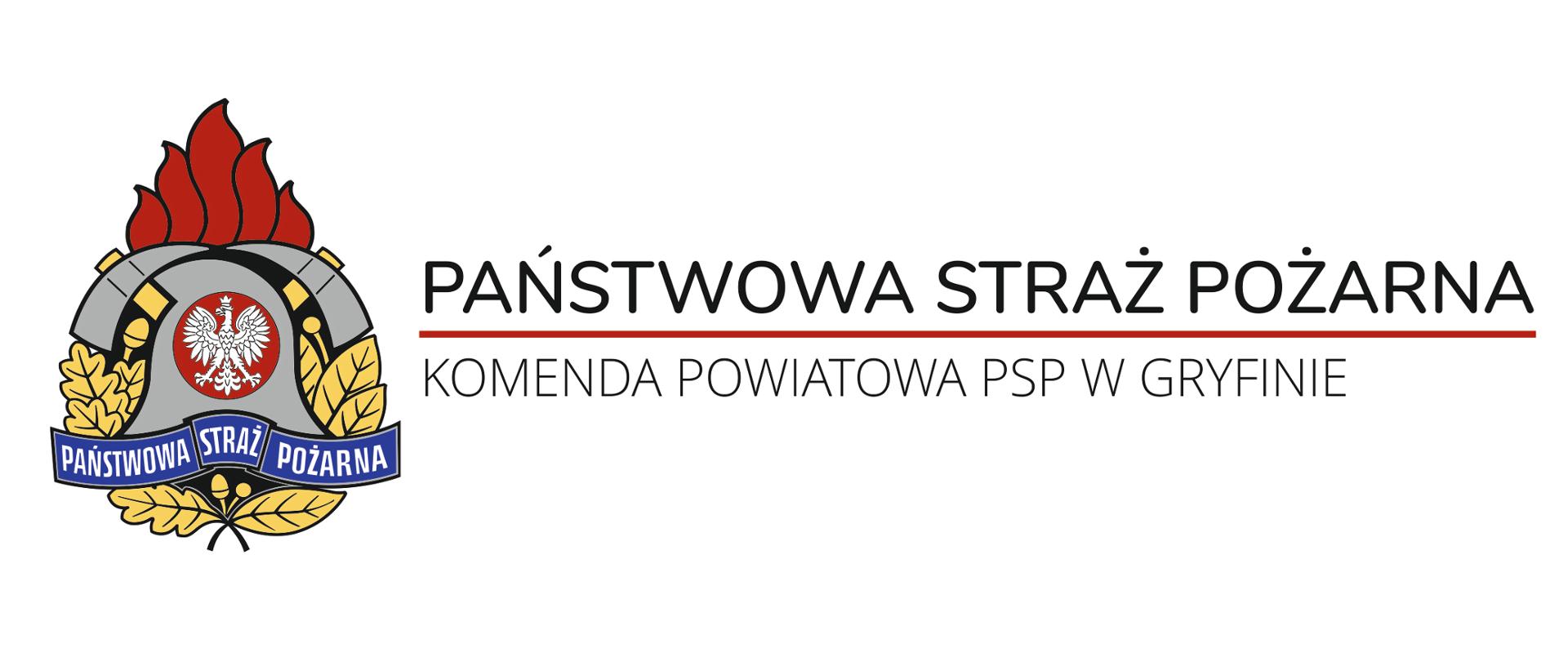 Baner Komendy Powiatowej Państwowej Straży Pożarnej w Gryfinie