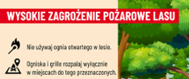 Ulotka bezpieczne wakacje - zagrożenie pożarowe lasów