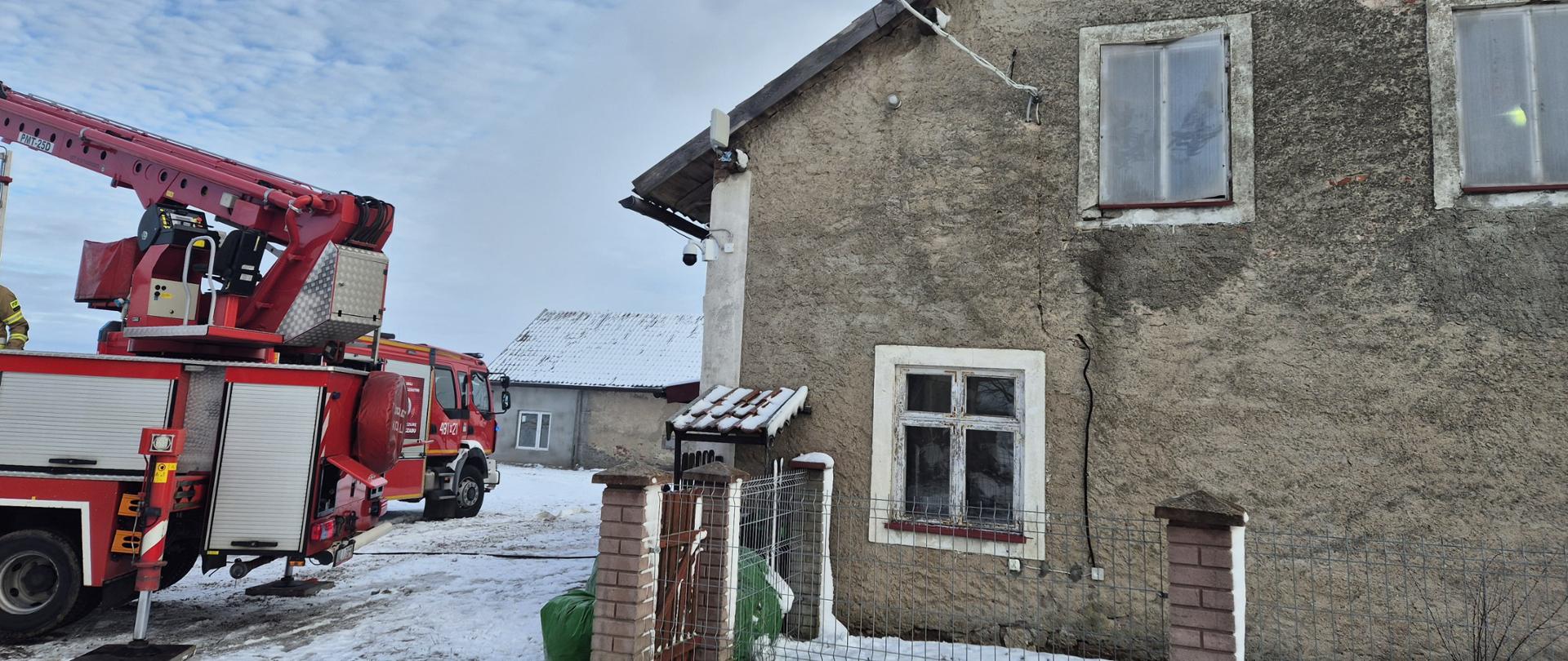 Pożar budynku jednorodzinnego