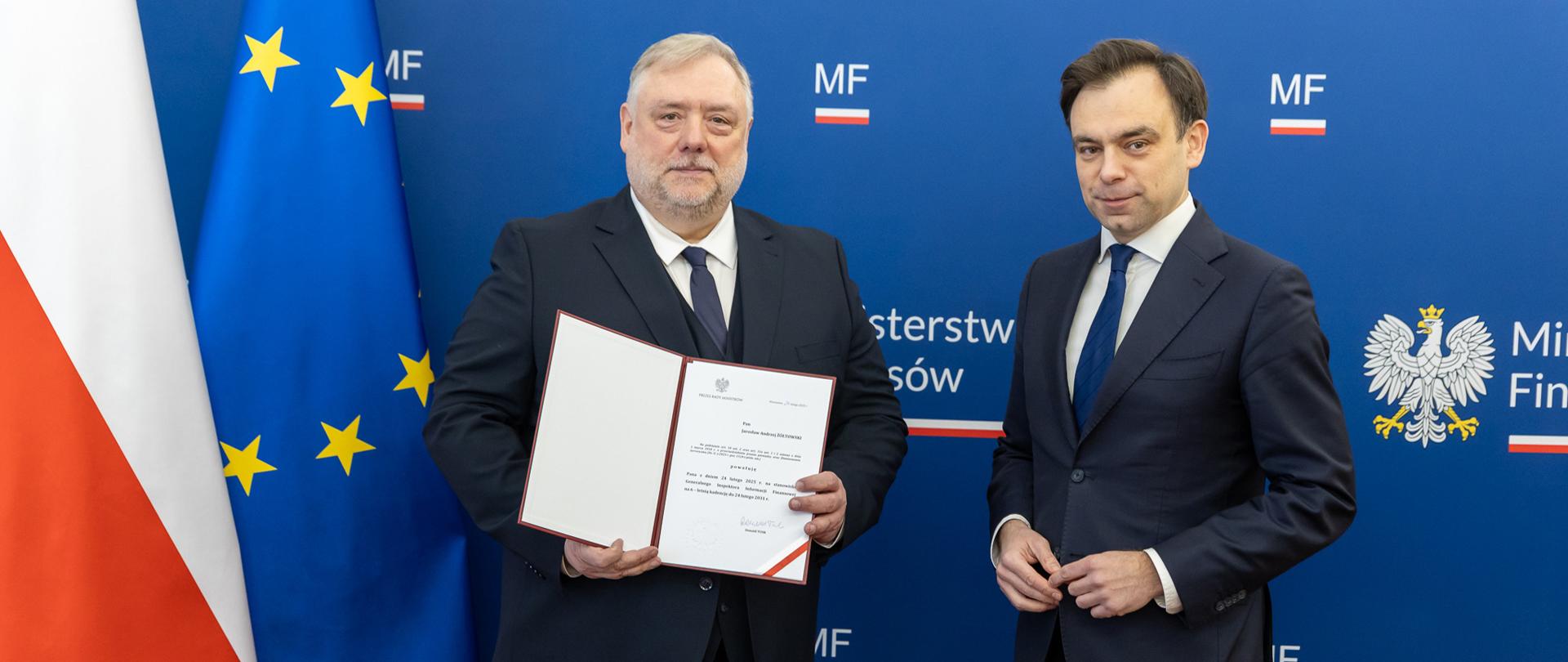 Minister finansów Andrzej Domański i Generalny Inspektor Informacji Finansowej Jarosław Żółtowski.