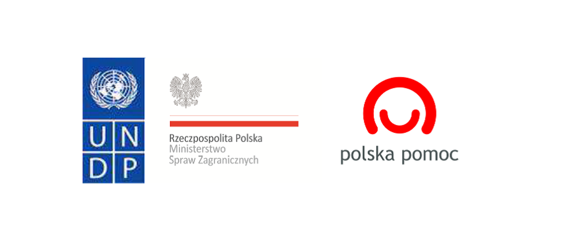 logotypy UNDP, MSZ, Polska pomoc