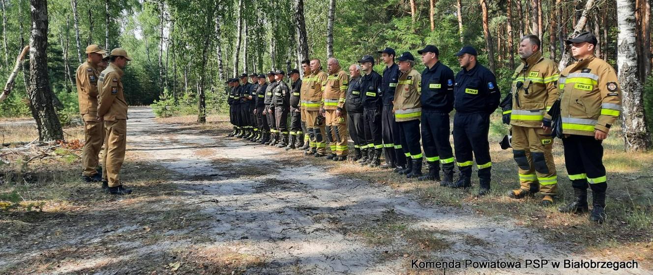 Warsztaty z gaszenia pożarów lasów gmina Białobrzegi Komenda Powiatowa Państwowej Straży