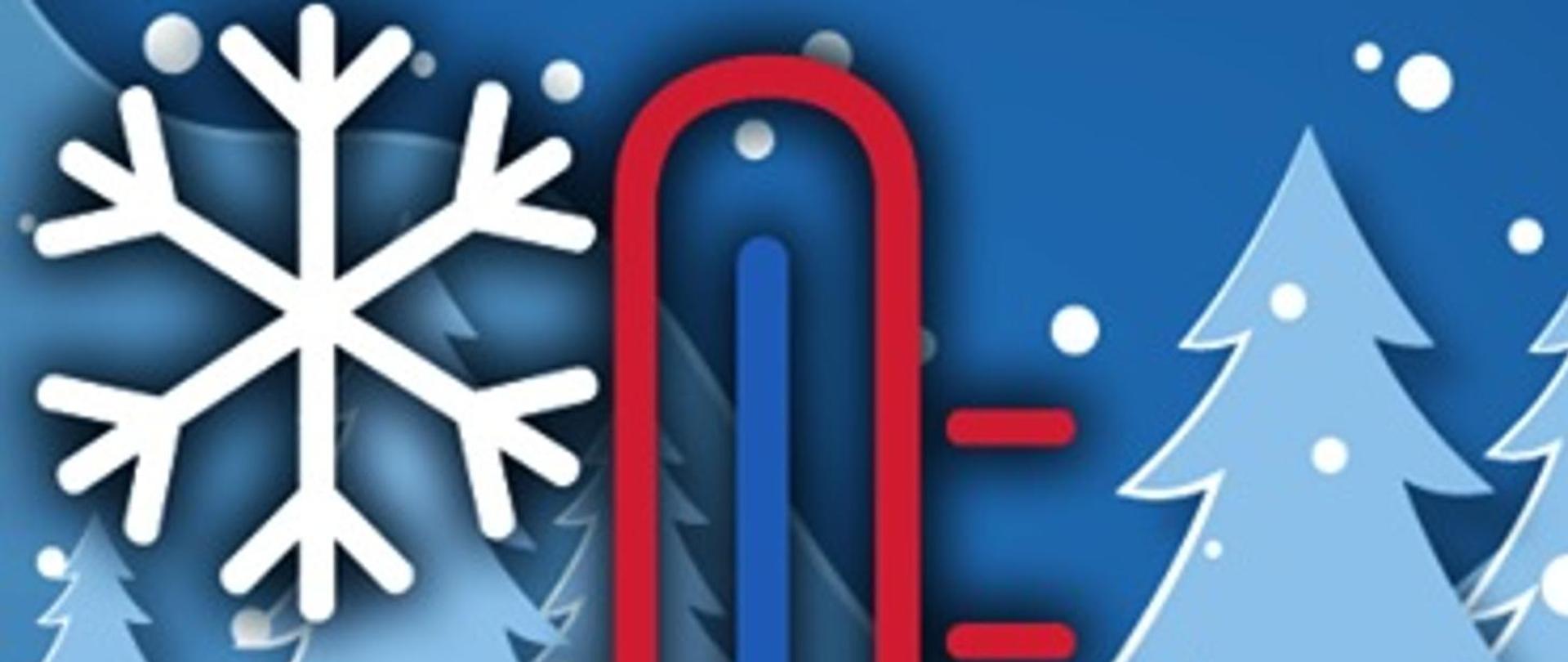 Symbol płatka śniegu i termometru