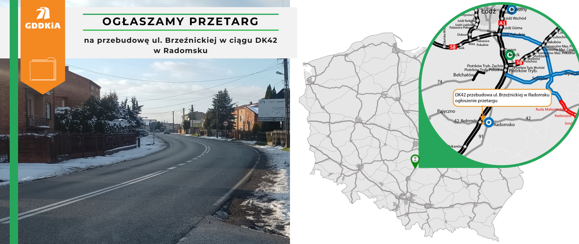 DK42-infografika do przebudowy-Brzenickiej-Ogoszony-przetarg-2024-r