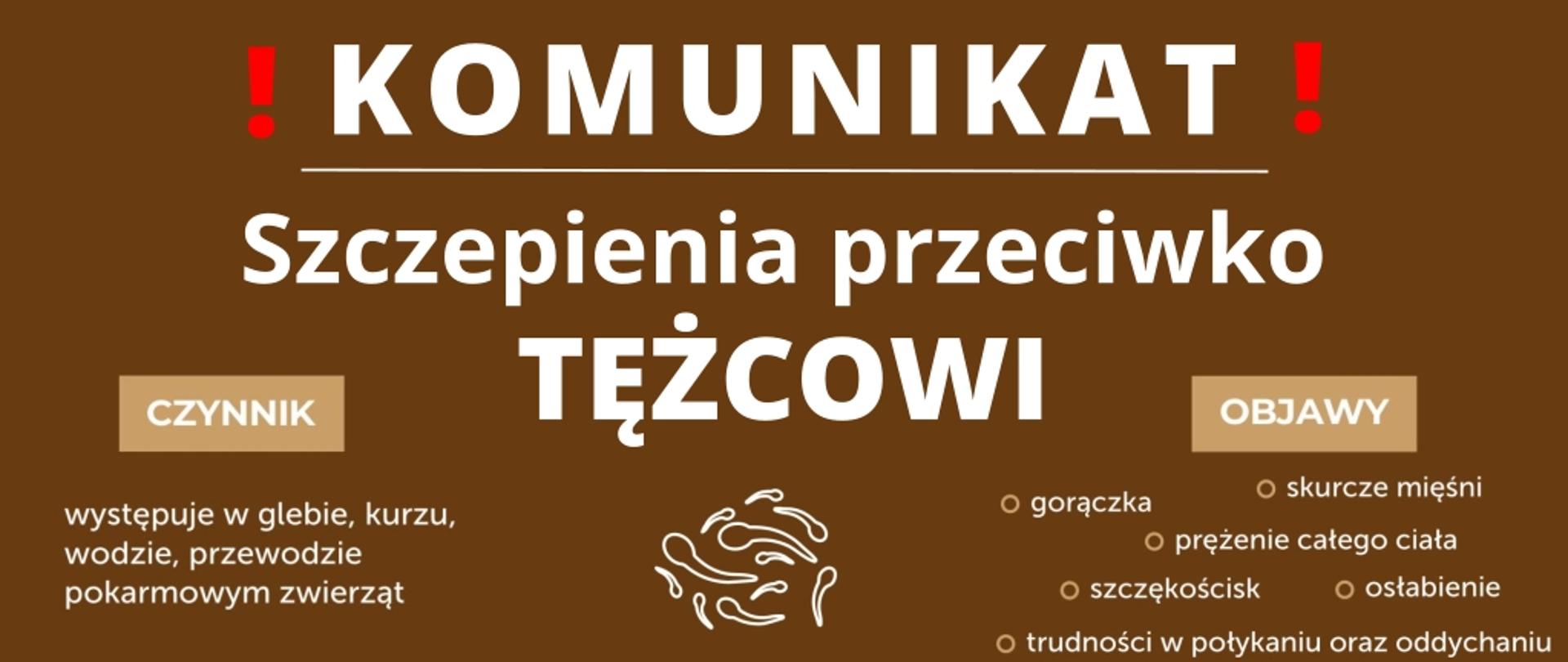 Komunikat szczepienia tężec