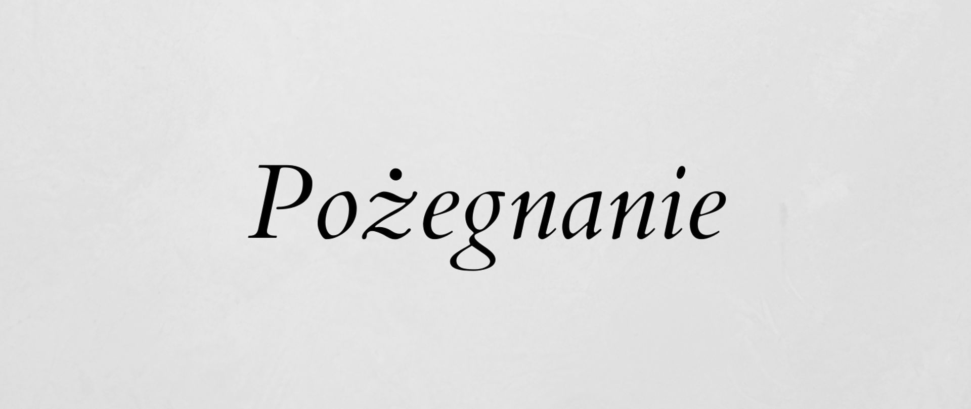 Pożegnanie