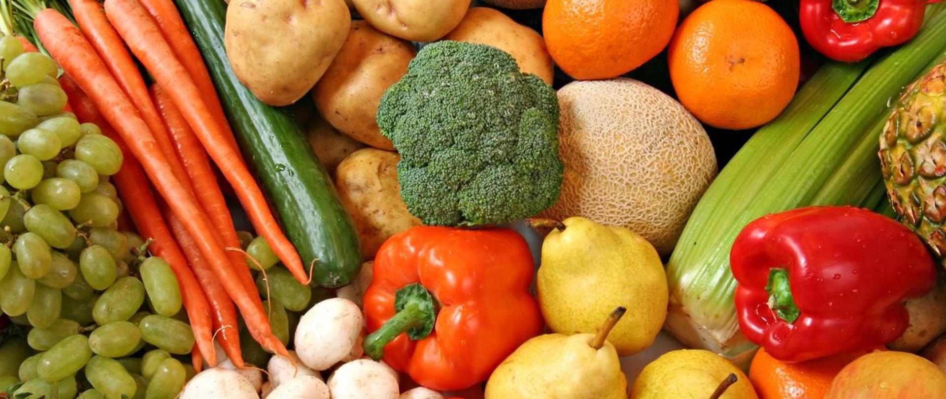 Zdjęcie różnych warzyw i owoców