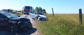 Wypadek dwóch pojazdów osobowych we Włostach, gm. Gołdap