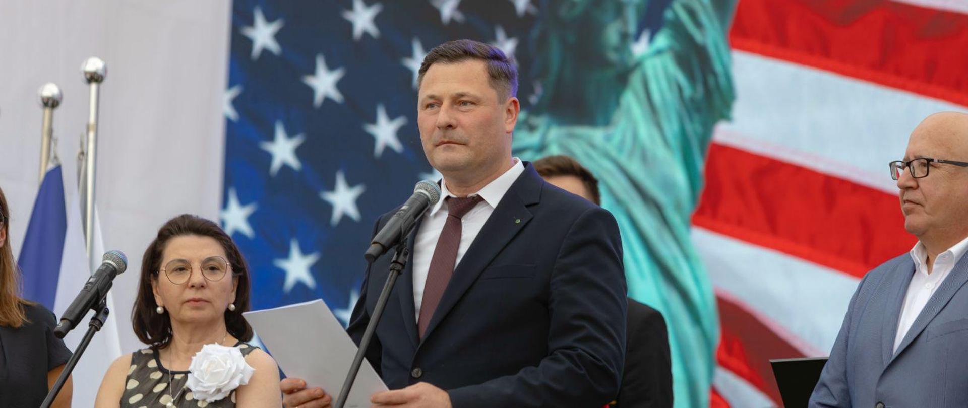 Minister Krzysztof Paszyk podczas obchodów Święta Niepodległości USA