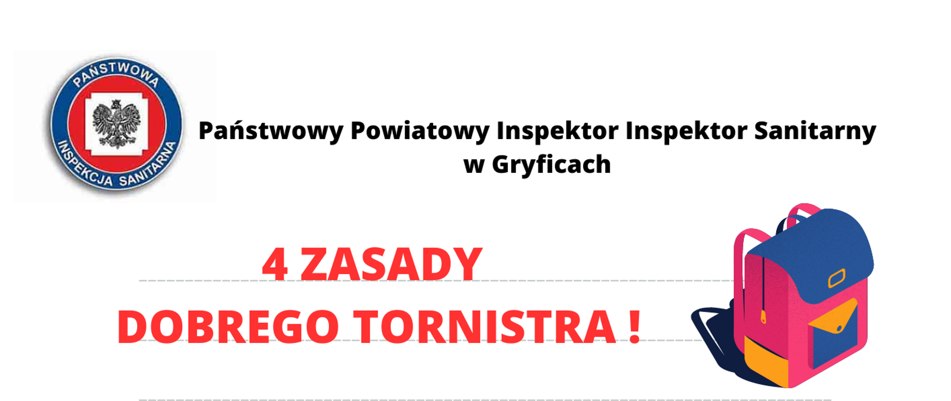 Na białym tle 4 zasady dobrego tornistra.