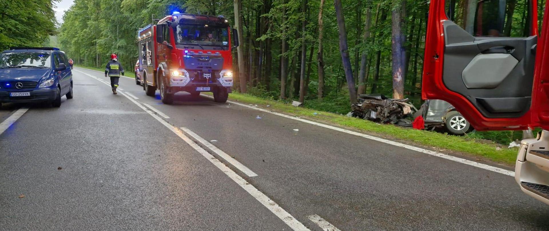 Wypadek drogowy na ul. Spacerowej w Gdańsku 