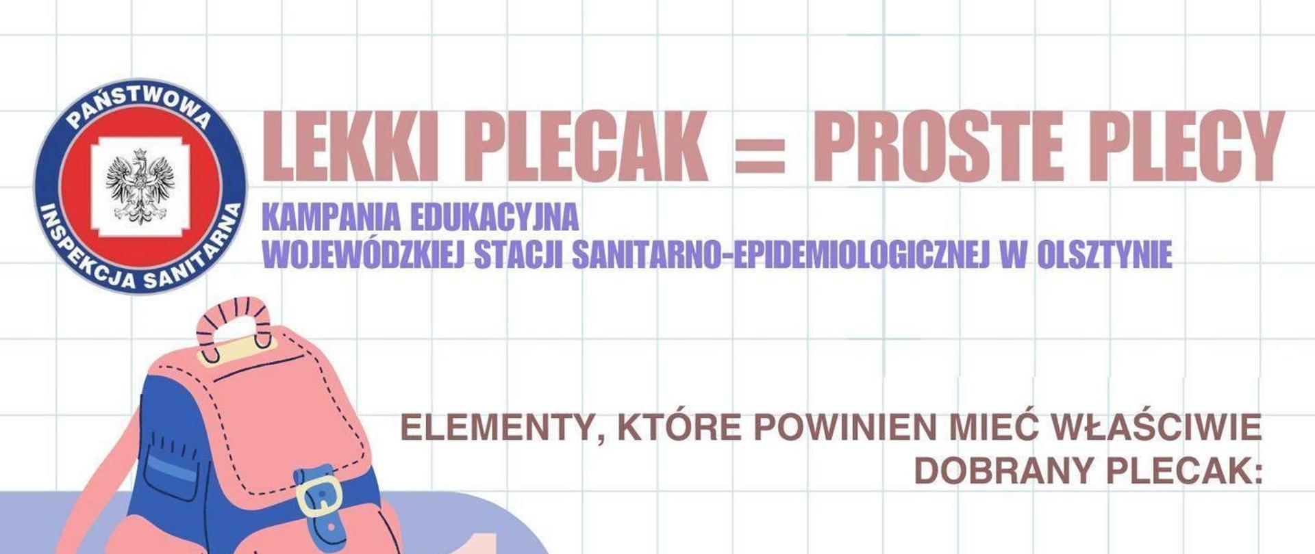 Lekki plecak = proste plecy - plakat akcji