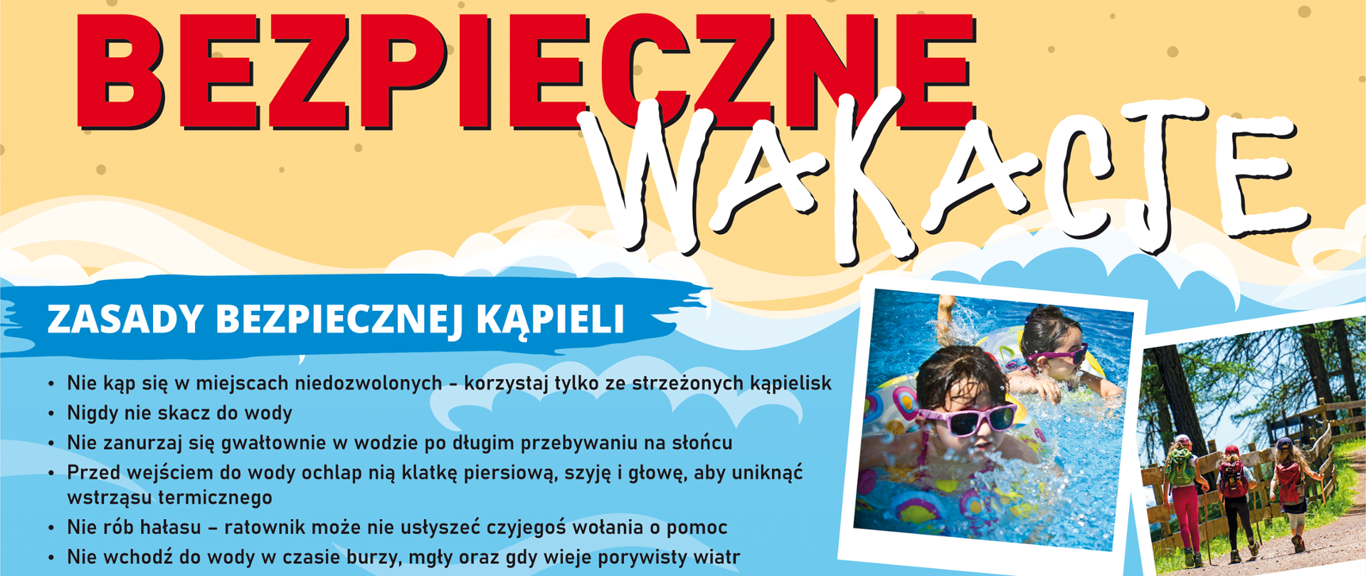 Plakat bezpieczne wakacje