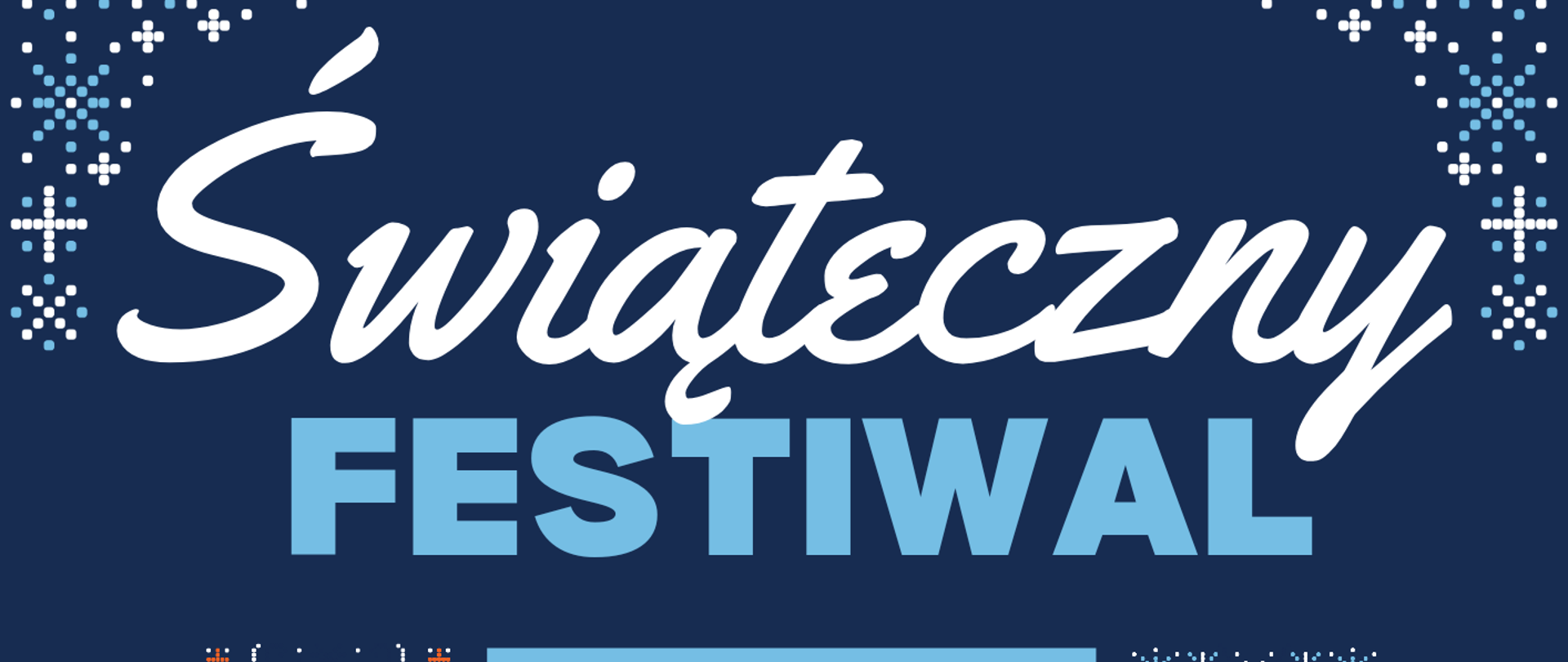 na granatowym tle ze świąteczną grafiką napis zapraszający na kiermasz świąteczny, 18 grudnia 2024o 17.00, wspólne kolędowanie, sprzedaż ozdób świątecznych, domowych wypieków, sala koncertowa szkoły