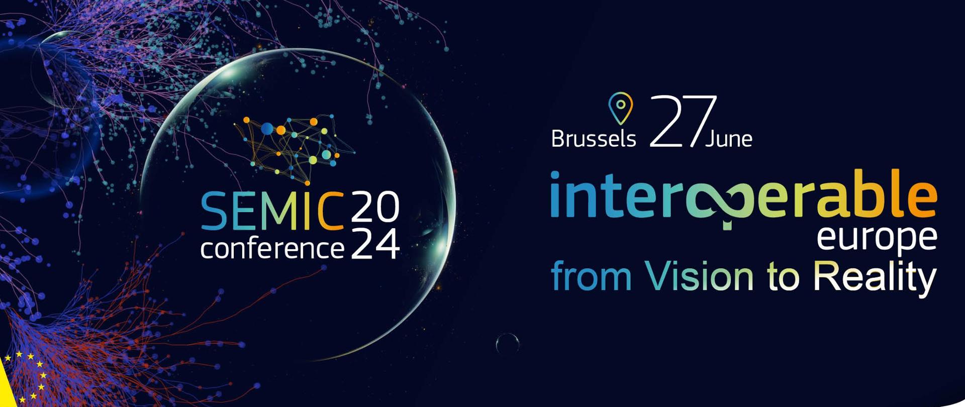 SEMIC 2024 baner - Brussels 27 june interoperable europe from Vision to Reality