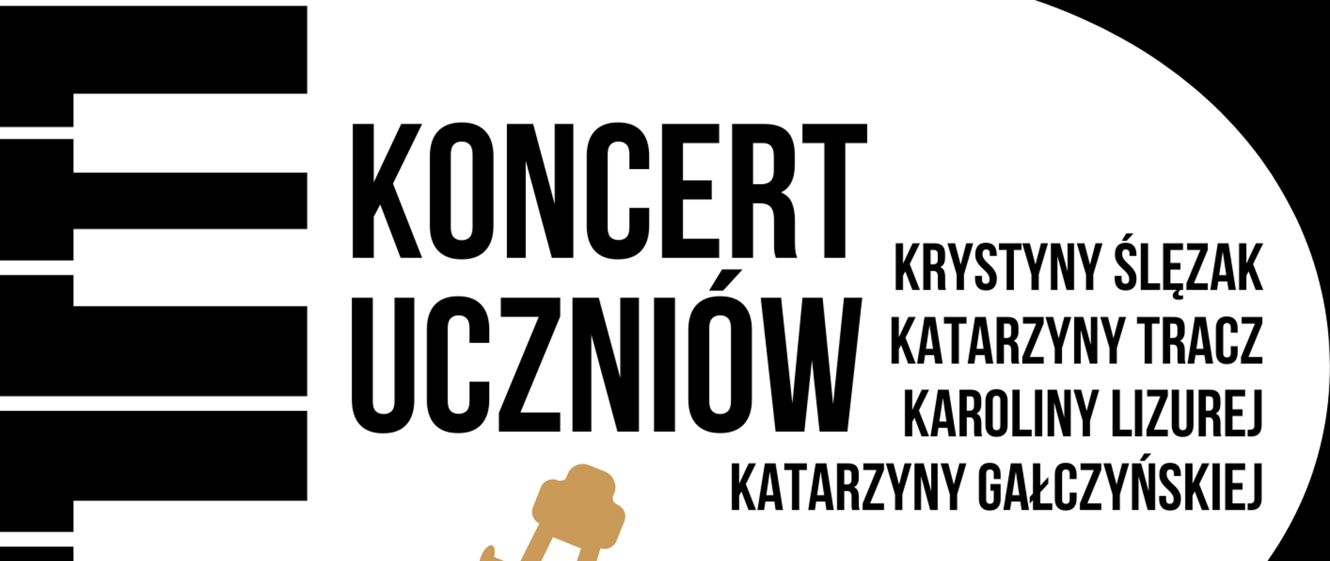 Koncert skrzypków czarno-biały plakat