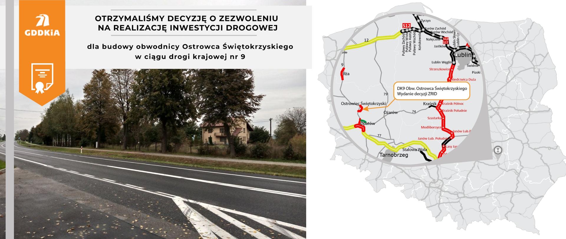 Infografika dot. ZRID na realizację obw. Ostrowca Świętokrzyskiego