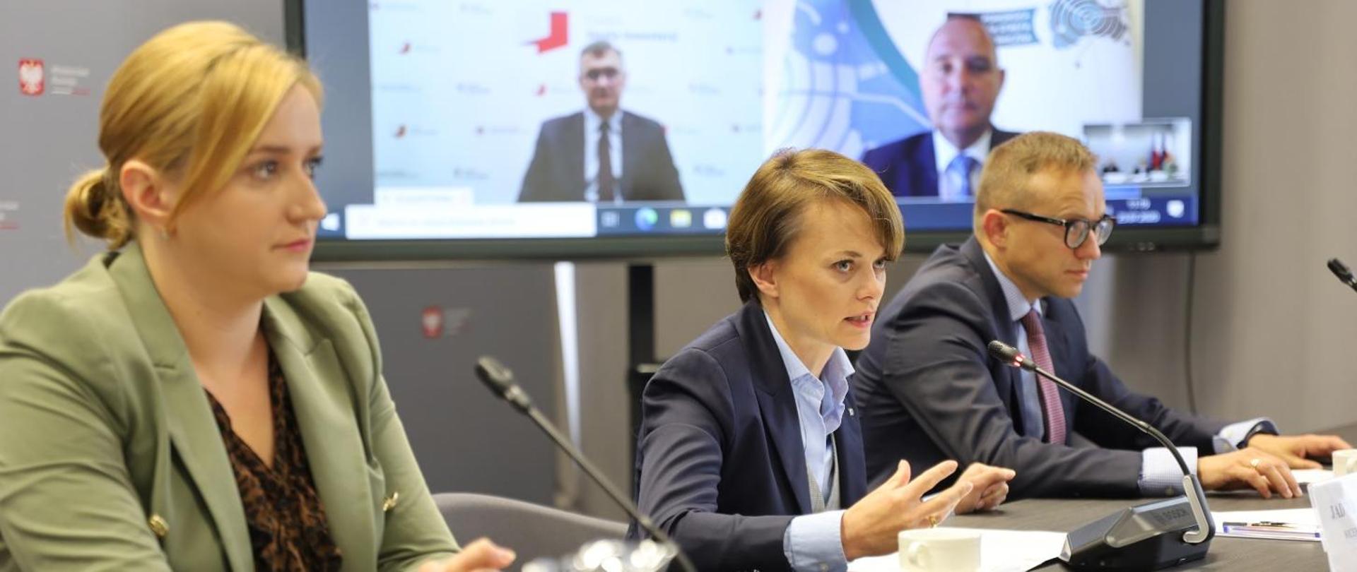Deputy Prime Minister, Minister of Economic Development, Jadwiga Emilewicz speaking during a conference
