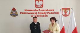 Podpisanie porozumienia pomiędzy Komendą Powiatową PSP w Gorlicach a Powiatową Stacją Sanitarno-Epidemiologiczną w Gorlicach
