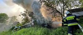 Pożar budynku gospodarczego w miejscowości Luszyca gmina Połaniec