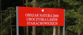 tablica obszaru Natura 2000 Uroczyska Lasów Starachowickich